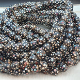 Black Skunk Venetian Trade Beads Dotted  Beads EAST OASIS Collection long strand